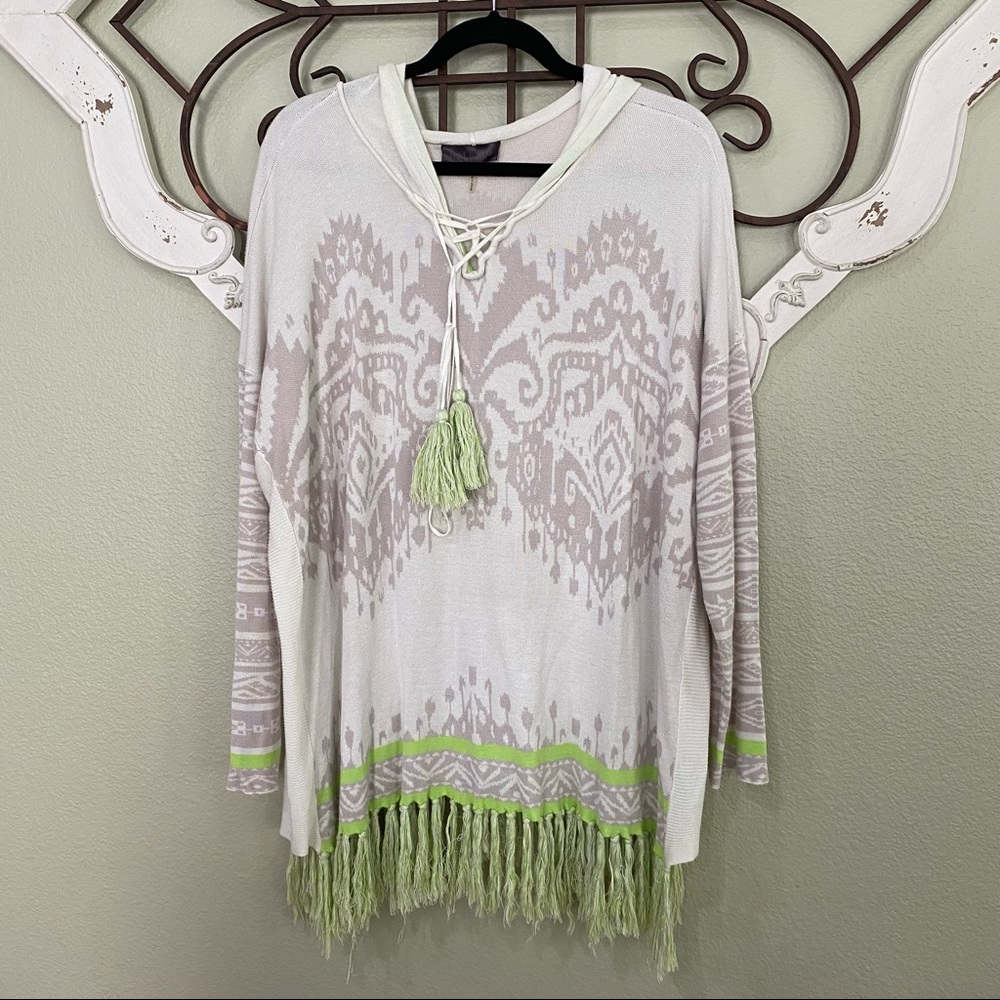 Hale Bob Oversized Fringed Hoodie Sweater
